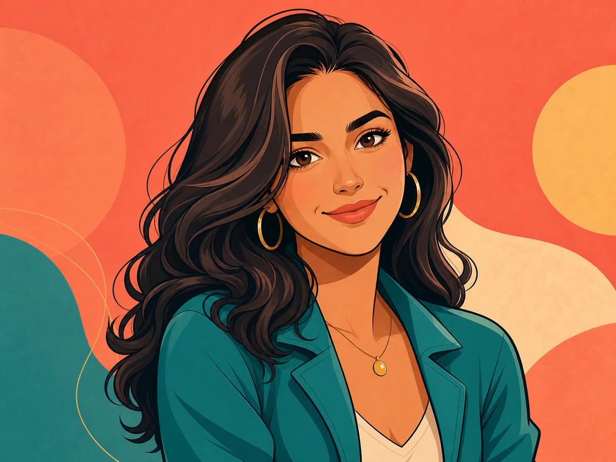 Colorful cartoon portrait example